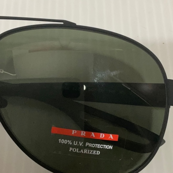Prada men polarized lenses aviator style sunglasses sps 55Q made in Italy - Picture 8 of 8